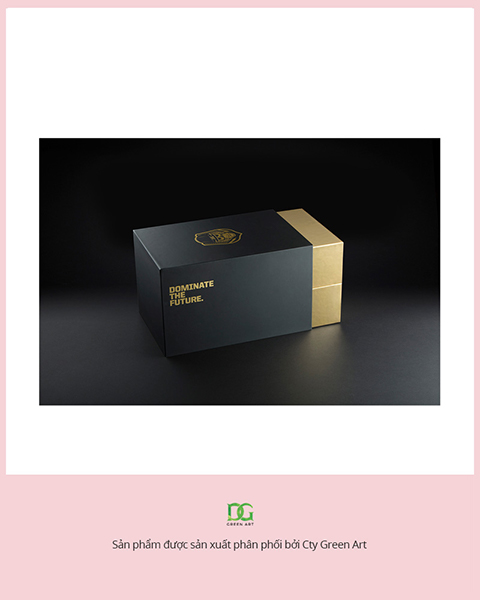 In hộp cứng đẹp hiệu ứng UV bóng mờ, ép kim vàng, bế chìm nổi